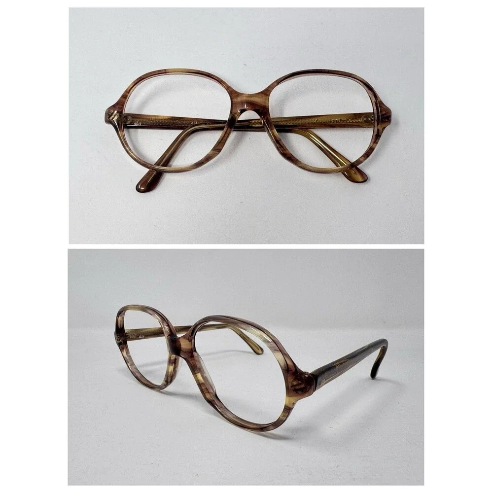Vintage 1970s Eyeglass Frames 50-18-135 Brown Round Frames Only New Old Stock